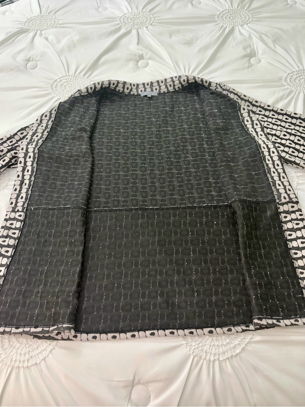 Habitat Lagenlook Black & White Geometric Print Lightweight Blazer Jacket XL - Picture 13 of 15